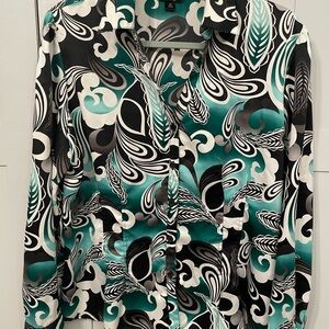 East 5th Black and Teal Swirl Men's Shirt